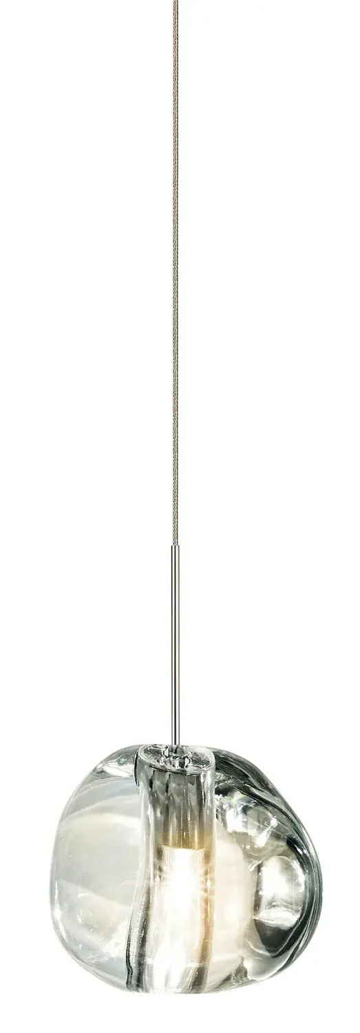 Contemporary LED Pendant with Organic Glass Design