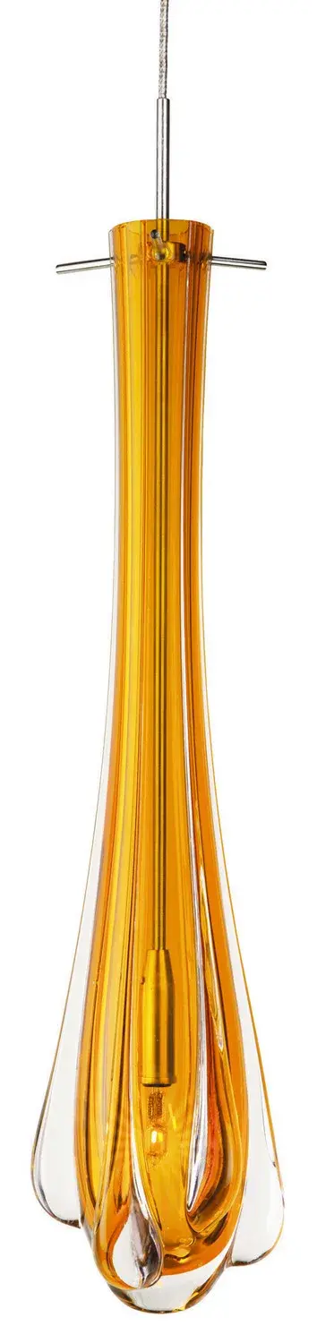 Dew Drop Amber Glass Pendant