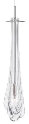 Pendant Dew Drop Clear Polished Nickel LED G4 JC 2W 110lm For Cable