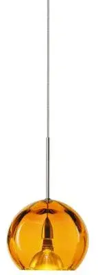 Amber Glass Pendant Light with Polished Nickel