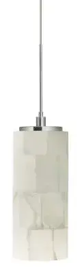 Pendant Onyx Cylinder Marble Mosaic Satin Nickel LED G4 3W 220lm For Monorail