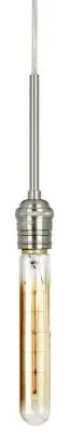 Retro Tubular Pendant Light in Satin Nickel