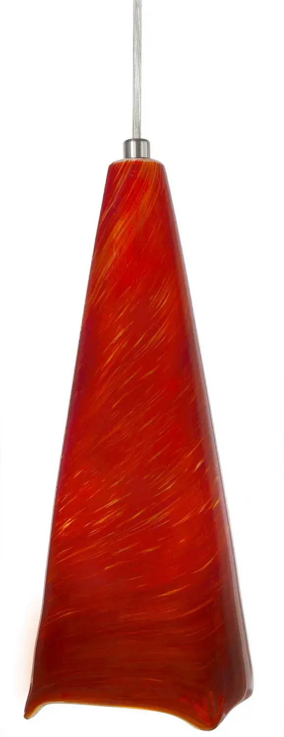 Bold Red Glass Statement Pendant with Artisan Swirl Design