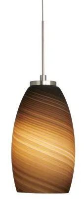 Java Mini Pendant in Mocha with Satin Nickel