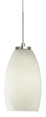 Java Opal Glass Mini Pendant in Satin Nickel