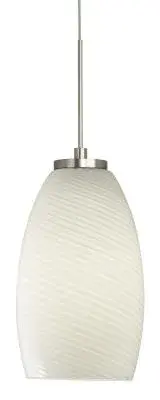 Java Opal Glass Mini Pendant in Satin Nickel