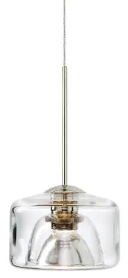 Krypto Clear Glass Mini Pendant in Polished Nickel