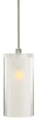 Pendant Crystal Cylinder Clear Satin Nickel LED G4 JC 2W 110lm For Cable