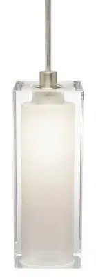 Pendant Crystal Rectangle Clear Satin Nickel Hal G4 35W 1600lm For Monorail