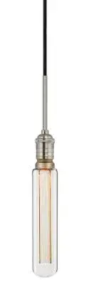 Retro II Satin Nickel Pendant with Clear T60 LED Bulb