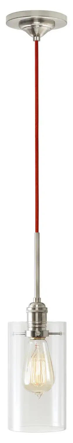 Retro Cylinder II Clear Glass Pendant