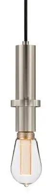 Pendant Firenze Satin Nickel 96" Black Cloth Cord E26 Retro LED Clear ST64 Vintage Edison Bulb 120V