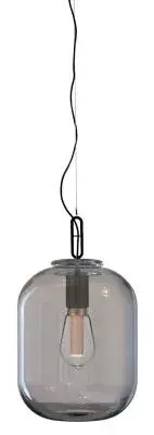 Pendant Max 9" Grey Glass Black Finish E26 Penny Lane LED Clear ST64 2200K
