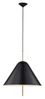Pendant Spin Matte Black with Satin Brass Hardware E12 Base Incandescent 3x40W Teardrop