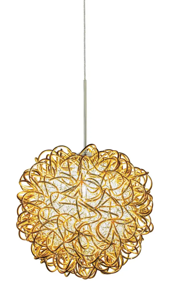 Sculptural Mini Pendant with Artistic Gold Sphere Design