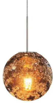 Pendant Ambra Amber Glass Satin Nickel LED G4 JC 3W 220lm For Monorail