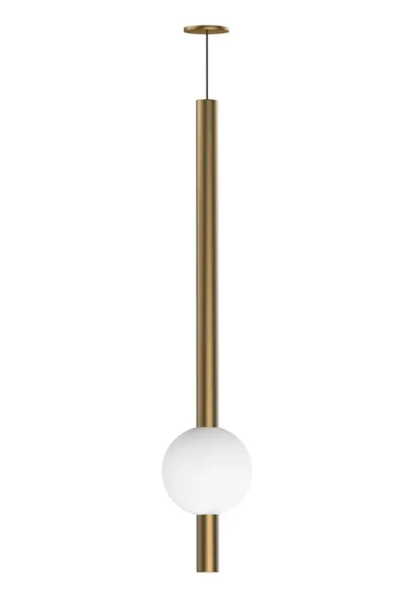 The PD705 Linear Pendant combines contemporary design with timeless elegance. Its champagne brass finish and frosted glass create a sophisticated lighting solution perfect for modern kitchens and dining spaces.