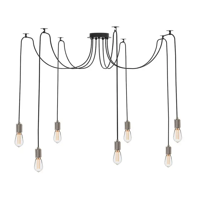 7-Light Multi-Pendant Swag Kit with Crosshatch Canopy