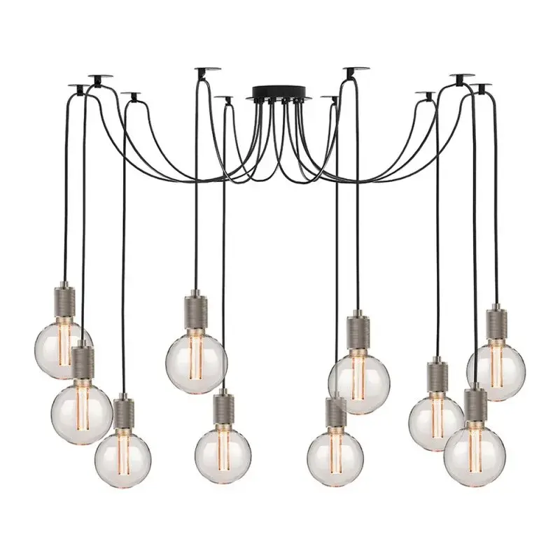 10-Light Swag Multi-Light Pendant with Crosshatch Design