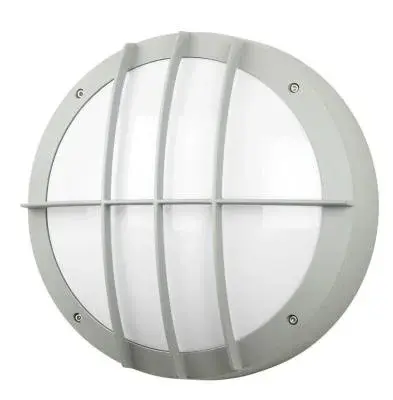 Outdoor Wall Lux Round Grid Silver DOB 30W LED
