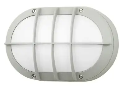 Outdoor Wall Lux Oval Grid Silver 17W LED DOB