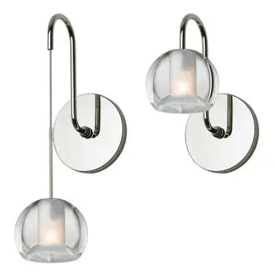 Wall Sconce Gracie Glass Frost Center Polished Nickel LED G4 JC 2W 110lm