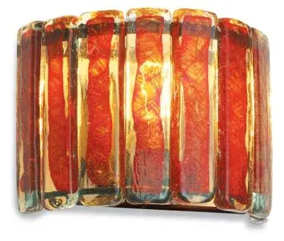Xylo Red Glass Wall Sconce with LED