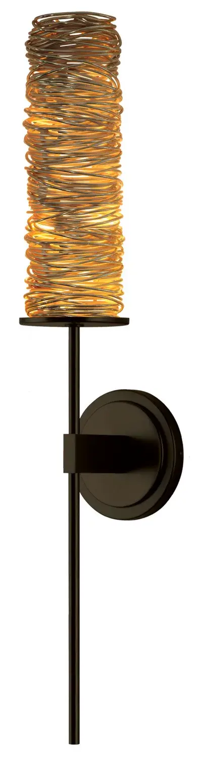 Elegant Gold Cylinder Sconce with Striking Banded Design