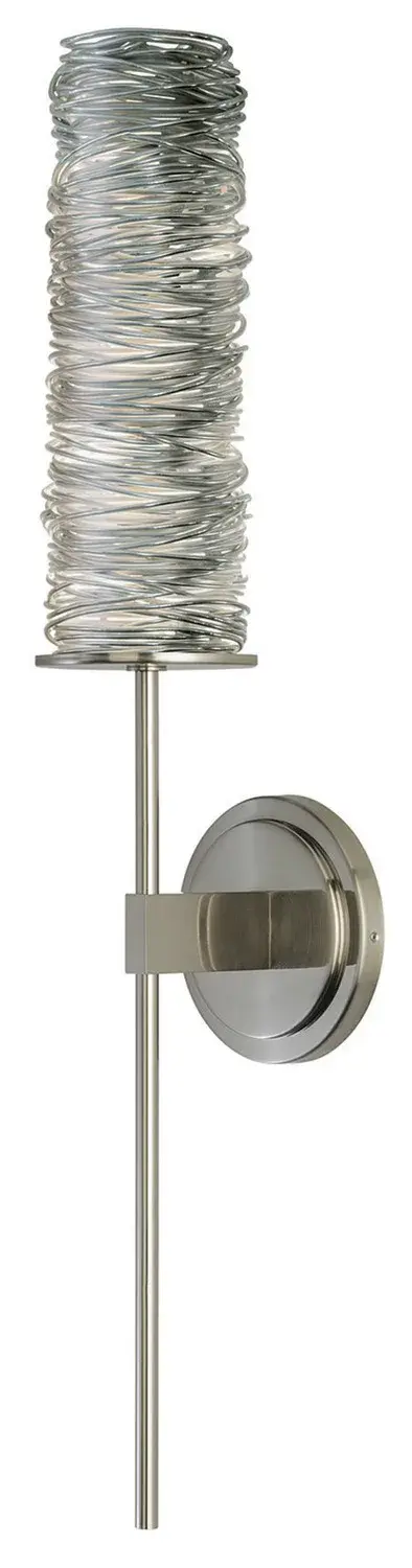 Sleek Silver Cylinder Sconce with Contemporary Banded Design