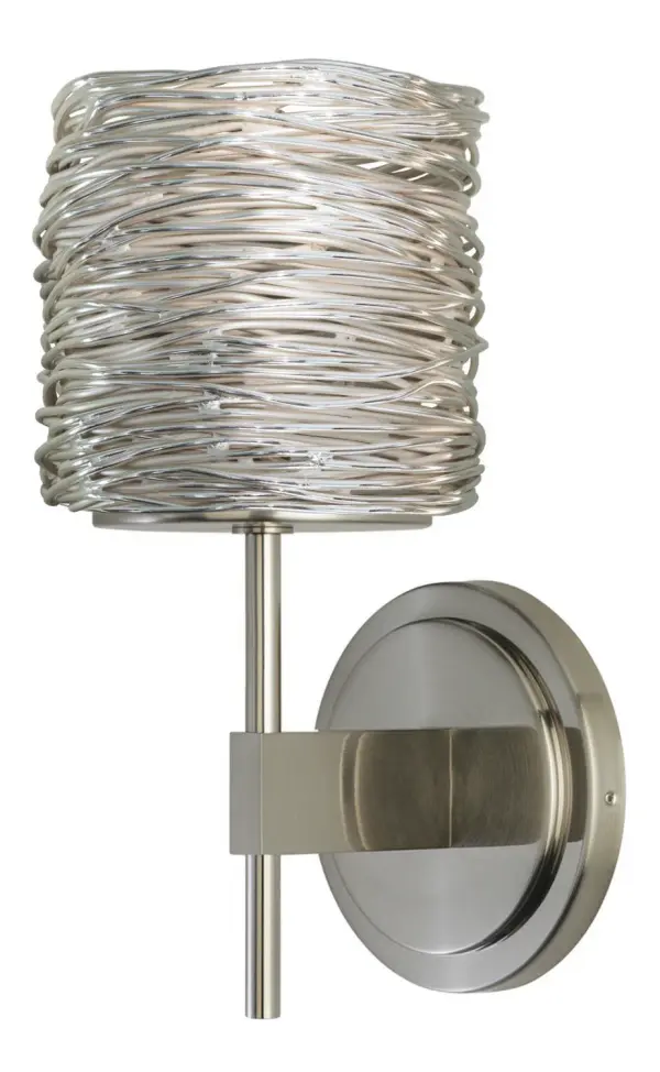 Sculptural Silver Sconce with Artistic Coil Design