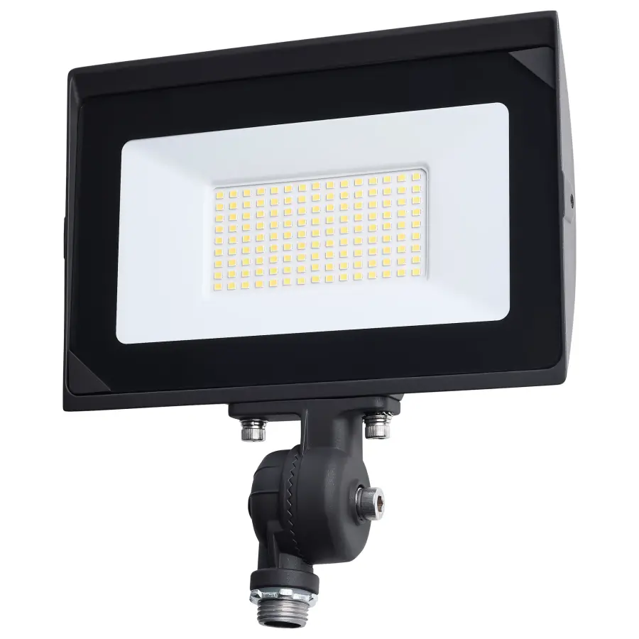 80 Watt LED DOB Tempered Glass Flood Light - 5000K CCT - Bronze Finish - Image 1