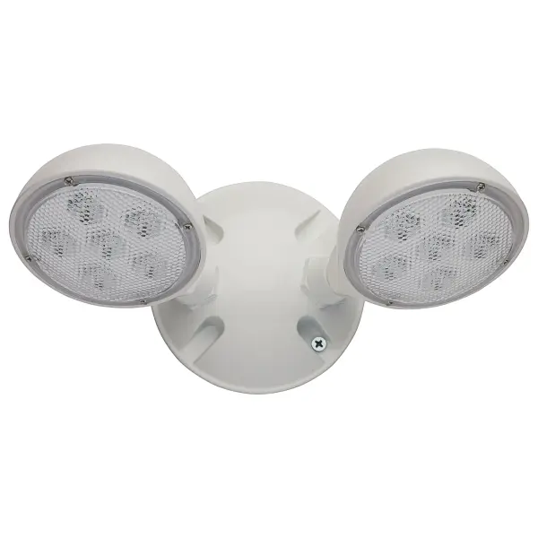 Remote Emergency Light - Weatherproof Low Power Dual Head - 3-12V 1.5W - White Finish - Image 2