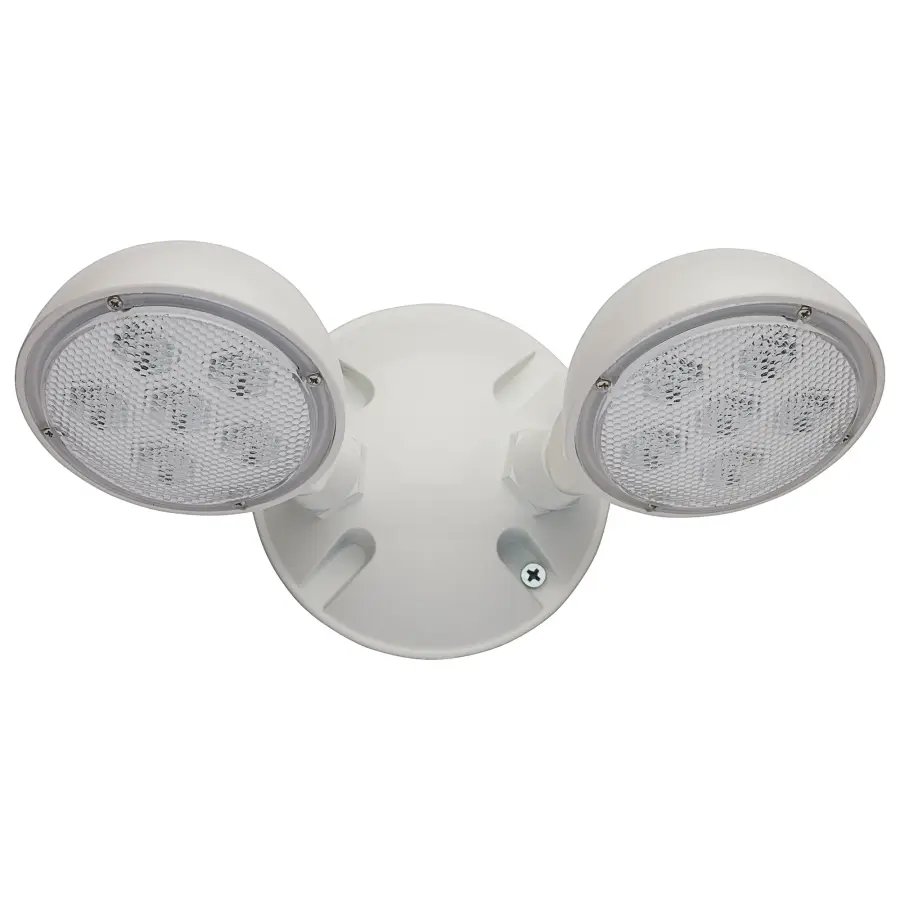 Remote Emergency Light - Weatherproof Low Power Dual Head - 3-12V 1.5W - White Finish - Image 2