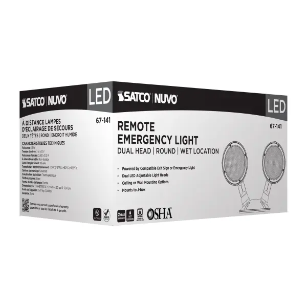 Remote Emergency Light - Weatherproof Low Power Dual Head - 3-12V 1.5W - White Finish - Image 11