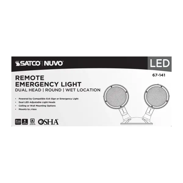 Remote Emergency Light - Weatherproof Low Power Dual Head - 3-12V 1.5W - White Finish - Image 6