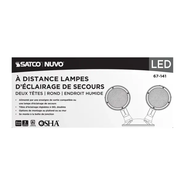 Remote Emergency Light - Weatherproof Low Power Dual Head - 3-12V 1.5W - White Finish - Image 7