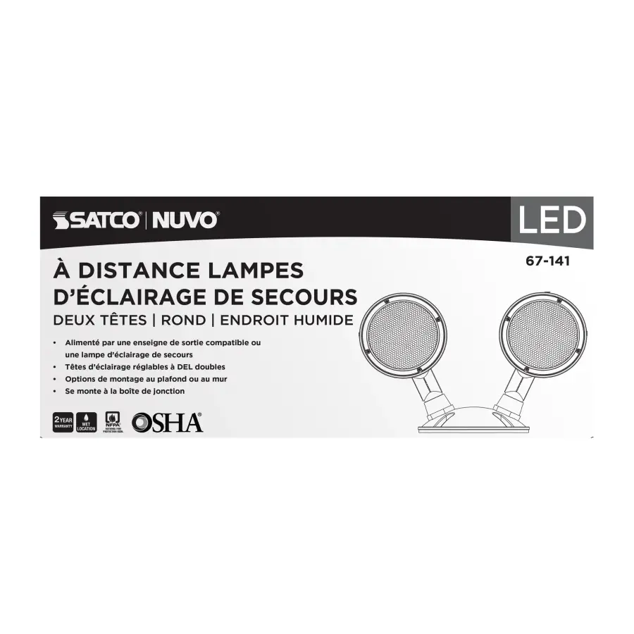 Remote Emergency Light - Weatherproof Low Power Dual Head - 3-12V 1.5W - White Finish - Image 7