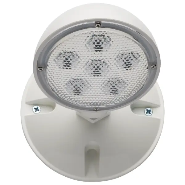 SATCO NUVO's Remote Capable Emergency Lights allow for the addition of two single or one double remote head. Constructed from a 5VA flame-retardant ABS housing, these lights are built to withstand emergency situations. All models and remote heads are UL certified and compliant with OSHA and NFPA standards. With a 90-minute battery backup run time, you can trust these fixtures to provide reliable illumination when you need it most. Plus, the battery push-to-test button and AC supply indicator, ensure easy maintenance and peace of mind. Don't settle for subpar emergency lighting - upgrade to the SATCO NUVO LED Emergency Lights for your emergency lighting needs. - alternate view