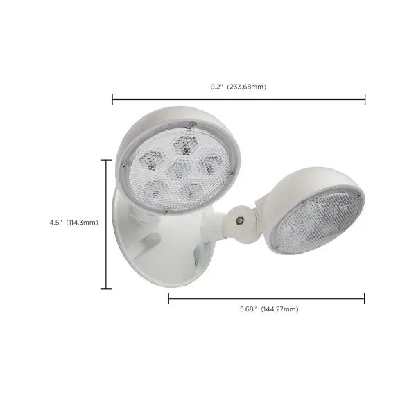 Remote Emergency Light - 1.5 Watt - Weatherproof Low Power Dual Head - White Finish - 3.6 Volt - Image 12