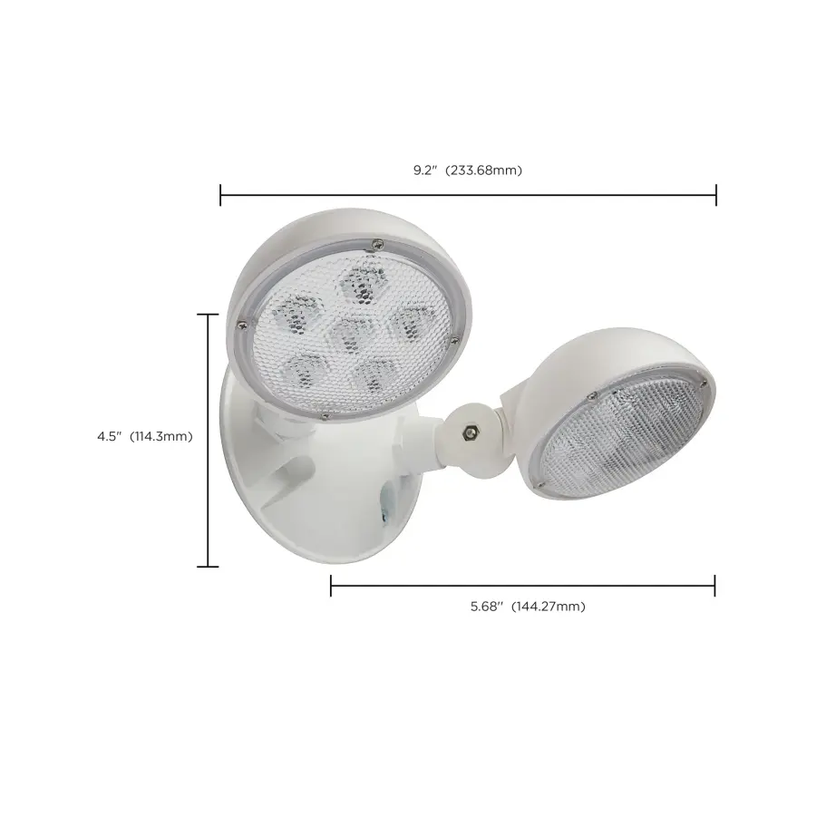 Remote Emergency Light - 1.5 Watt - Weatherproof Low Power Dual Head - White Finish - 3.6 Volt - Image 12