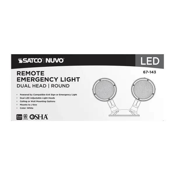 Remote Emergency Light - 1.5 Watt - Weatherproof Low Power Dual Head - White Finish - 3.6 Volt - Image 7