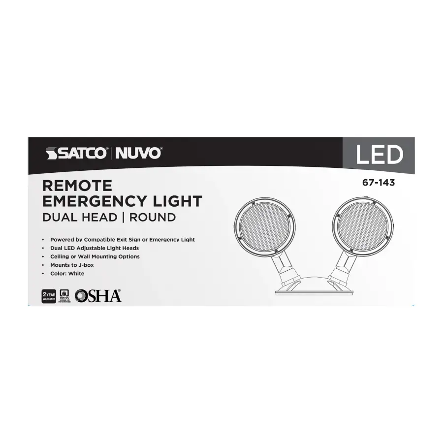 Remote Emergency Light - 1.5 Watt - Weatherproof Low Power Dual Head - White Finish - 3.6 Volt - Image 7