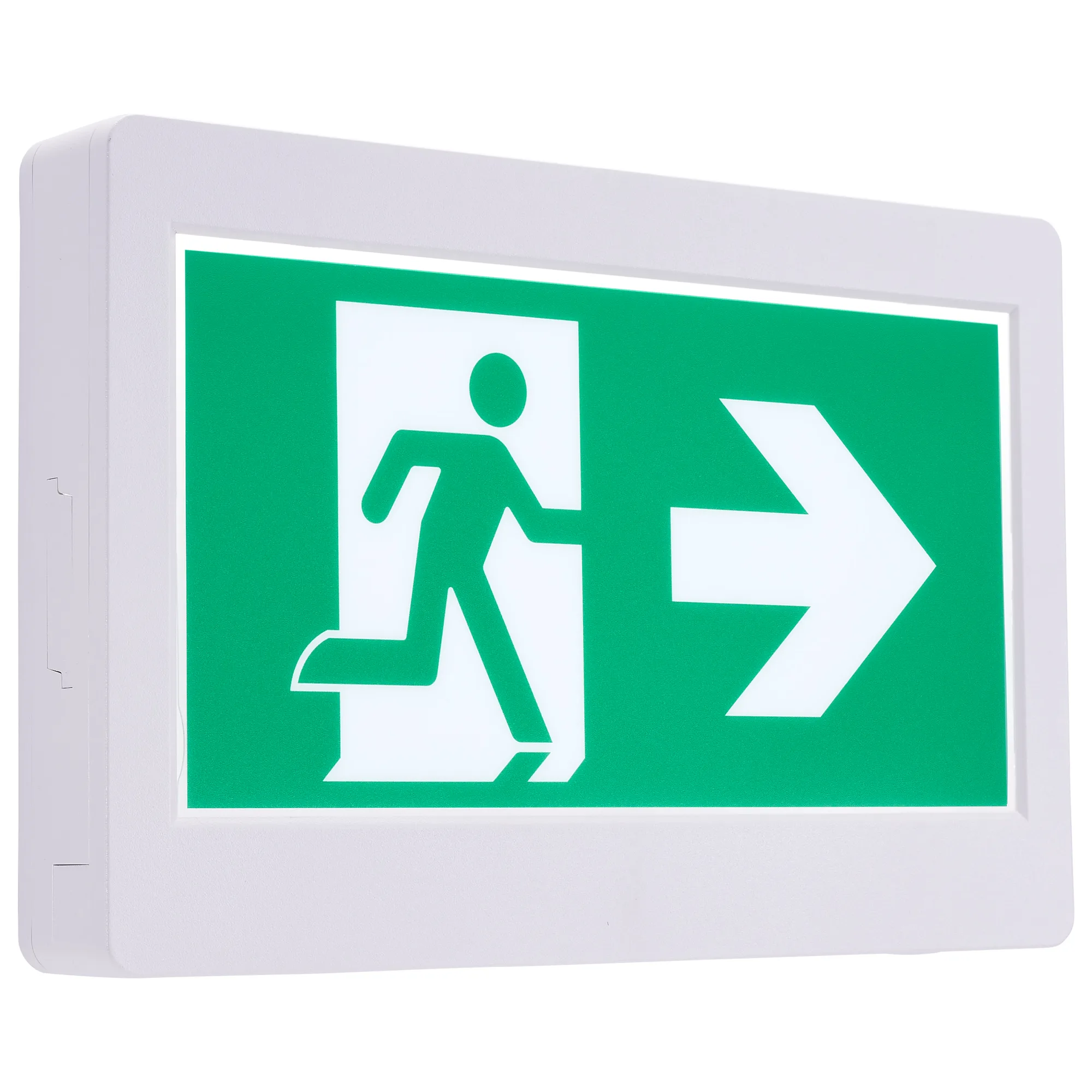 Running Man Green Exit Sign - 120-347V - 2HR backup - Single/Dual Face - Universal Mounting - Thermoplastic