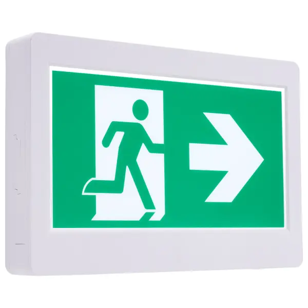 Running Man Green Exit Sign - 120-347V - 2HR backup - Single/Dual Face - Universal Mounting - Thermoplastic - Image 1