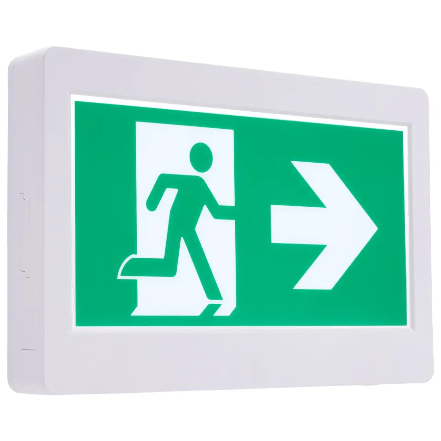Running Man Green Exit Sign - 120-347V - 2HR backup - Single/Dual Face - Universal Mounting - Thermoplastic - Image 1