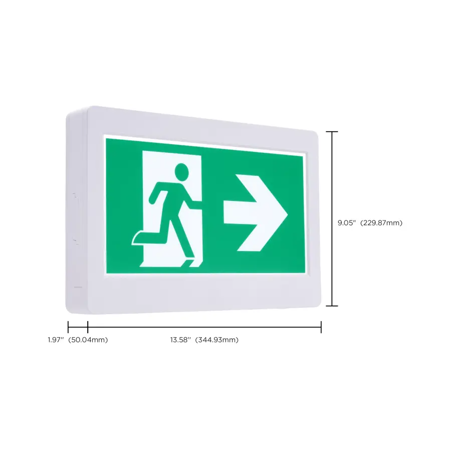 Running Man Green Exit Sign - 120-347V - 2HR backup - Single/Dual Face - Universal Mounting - Thermoplastic - Image 14