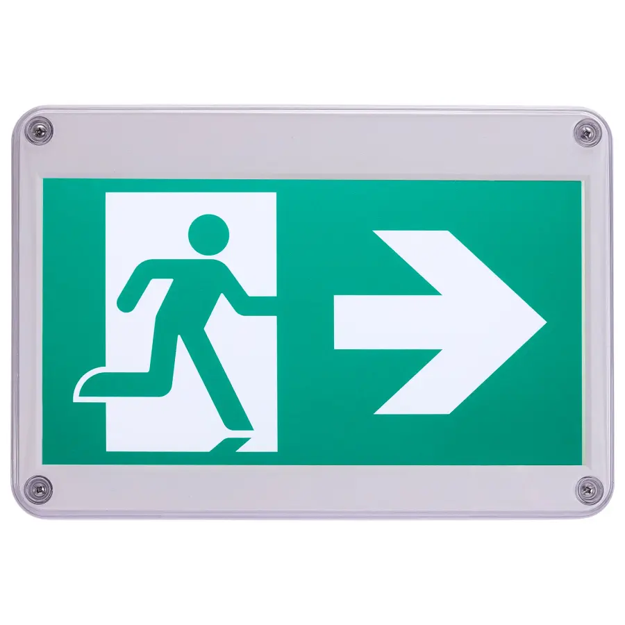 Running Man Green Exit Sign - 120/347V - 2HR backup - Single/Dual Face - Universal Mounting - Wet Location - Image 2