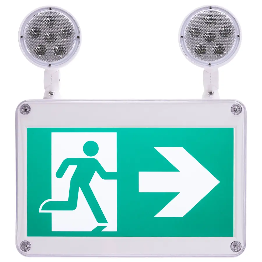 Running Man Green Combo Exit Sign/Emergency Light - 120/347V - 2HR backup - Single/Dual Face - Universal Mounting - Wet Location - Low Temperature - Remote-Capable - Image 2