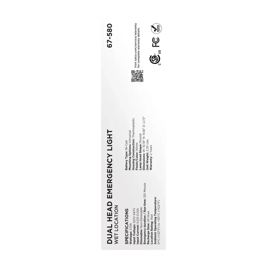 Emergency Light - 120-347V - 2HR Backup - Universal Mounting - Wet Location - Image 6