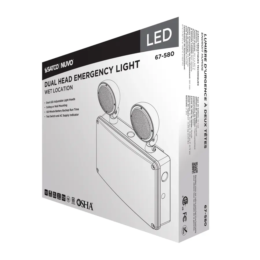 Emergency Light - 120-347V - 2HR Backup - Universal Mounting - Wet Location - Image 7